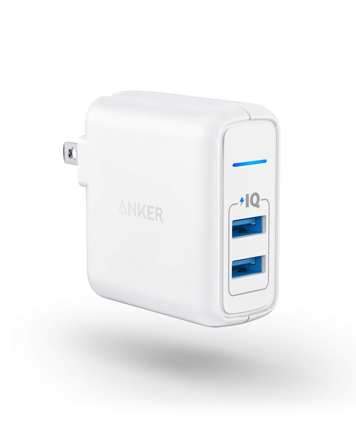 USB Charger, Anker Elite Dual Port 24W Wall Charger, PowerPort 2 with PowerIQ and Foldable Plug, for iPhone For Sale in Trinidad